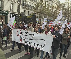 المجتمع المدني الفرنسي يتظاهر لحماية المرأة