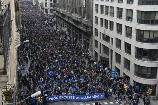 مظاهرات في شوارع برشلونة للمطالبة باستقبال المهاجرين