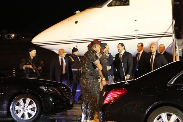 الحريري يصل إلى بيروت للمرة الأولى بعد نحو ثلاثة أسابيع على استقالته