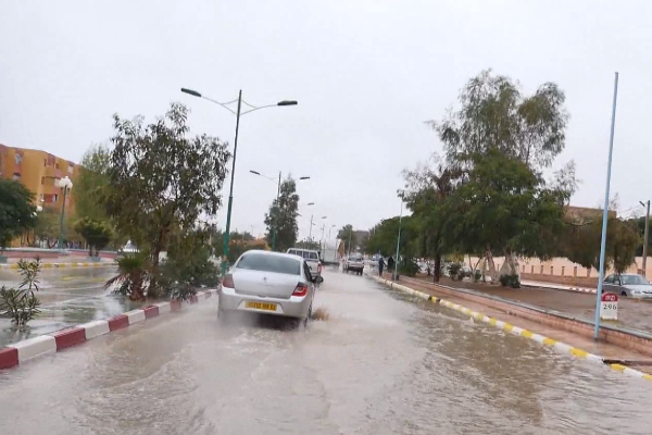 الأغواط: أمطار طوفانية تغرق مدينة آفلو وتقطع الطرقات