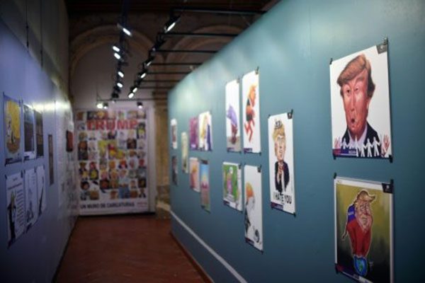 معرض بعنوان “ترامب.. جدار من رسوم الكاريكاتور” في مكسيكو